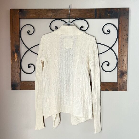 VTG Y2K Gilly Hicks Wool Blend Open Front Bone Colored Cardigan Size M - Picture 3 of 13